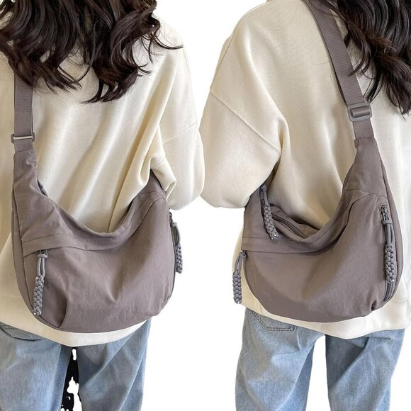 Crescent Crossbody Bags for Women Nylon Slouchy Sling Hobo Bag,Spacious Dumpling - Picture 2 of 6